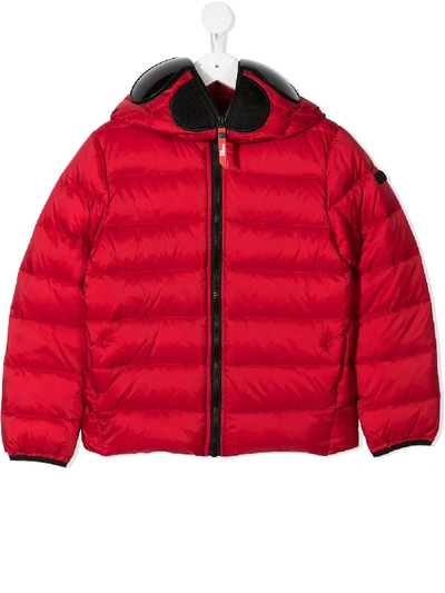 Shop Ai Riders On The Storm Young Zipped Padded Jacket In Red