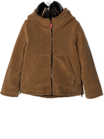 Shop Ai Riders On The Storm Young Teen Hooded Jacket In Brown