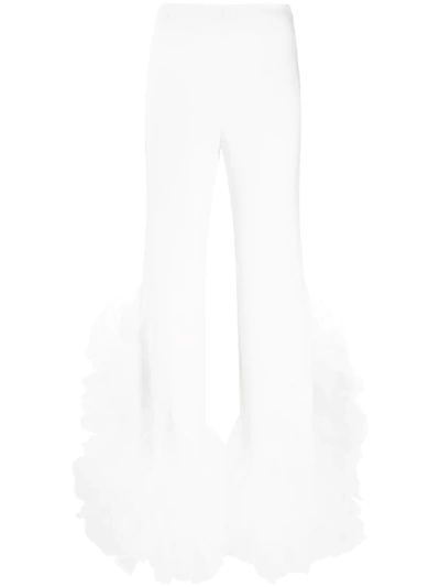 LOULOU TULLE TRIM HIGH-WAISTED TROUSERS 