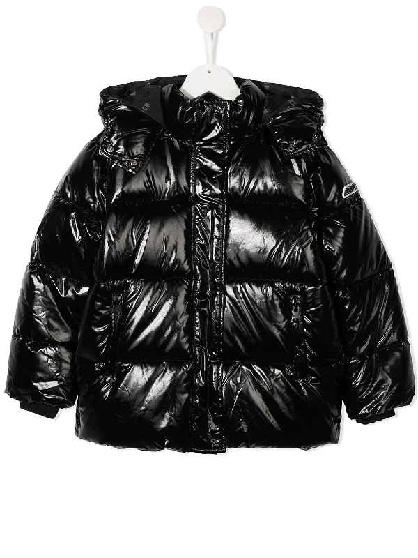 Msgm Kids Gefutterte Jacke Mit Logo In Black Modesens
