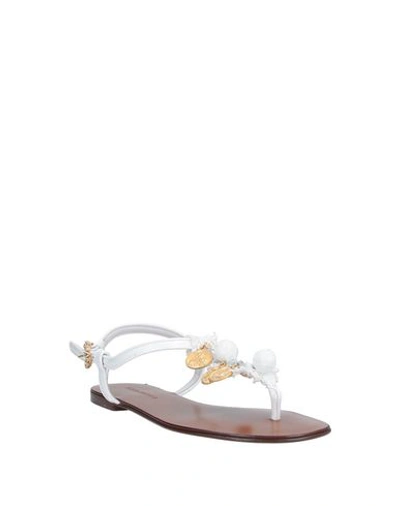Dolce & Gabbana Coin Embellished Sandals In White