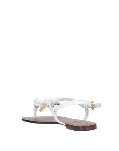 Dolce & Gabbana Coin Embellished Sandals In White