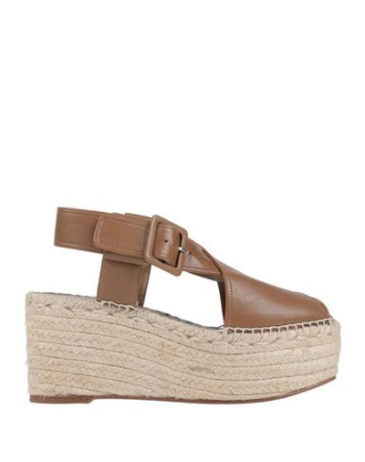 Shop Celine Espadrilles In Khaki