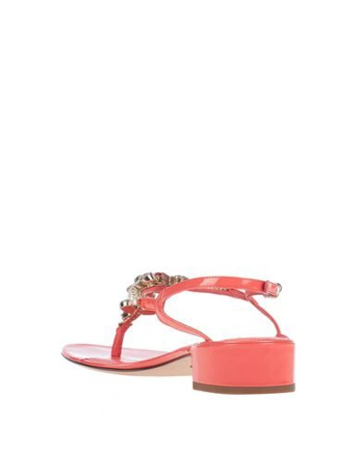 Shop Dolce & Gabbana Toe Strap Sandals In Coral