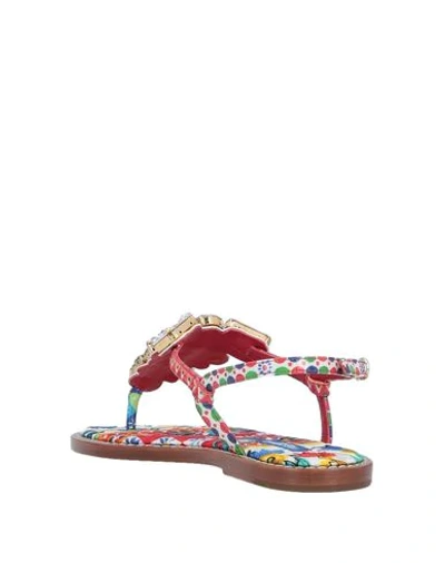 Shop Dolce & Gabbana Toe Strap Sandals In Red