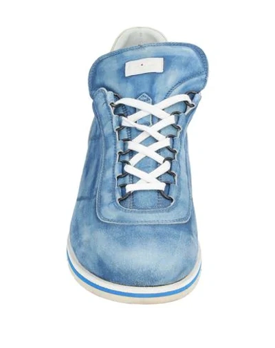Shop Kiton Sneakers In Azure
