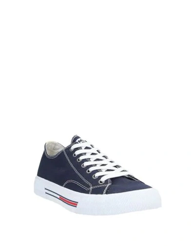 Shop Tommy Jeans Man Sneakers Midnight Blue Size 13 Cotton