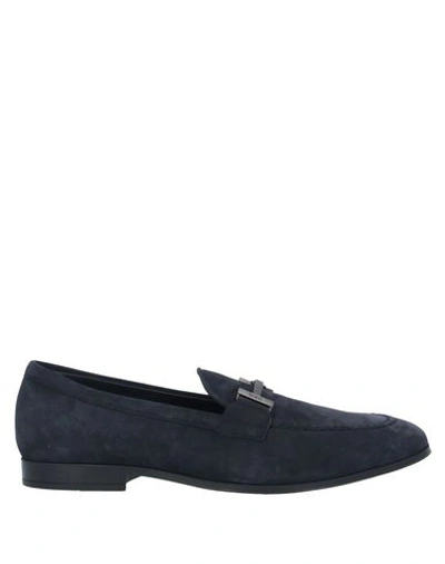 Shop Tod's Man Loafers Midnight Blue Size 11.5 Leather