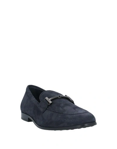 Shop Tod's Man Loafers Midnight Blue Size 11.5 Leather