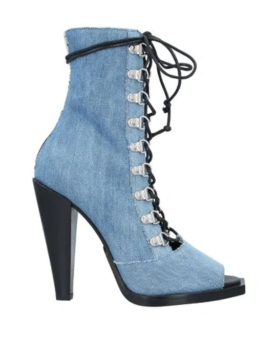 Shop Balmain Ankle Boot In Blue
