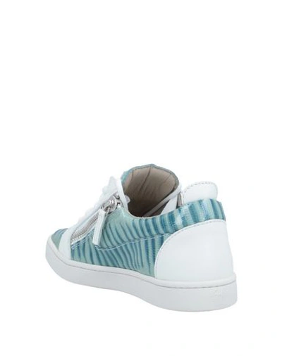 Shop Giuseppe Zanotti Woman Sneakers Azure Size 6 Soft Leather In Blue