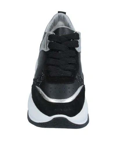 Shop Hogan Woman Sneakers Black Size 5 Soft Leather