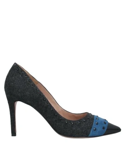 Shop Pura López Pumps In Steel Grey