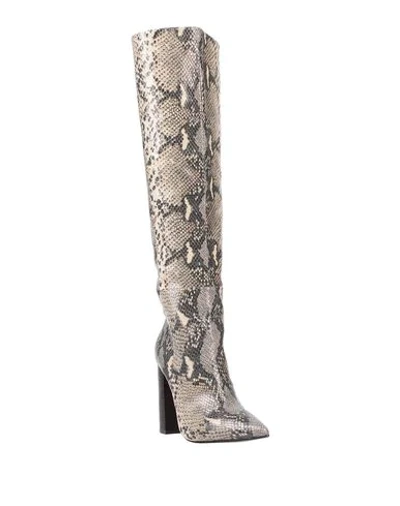 Shop Buffalo Woman Knee Boots Beige Size 8.5 Textile Fibers