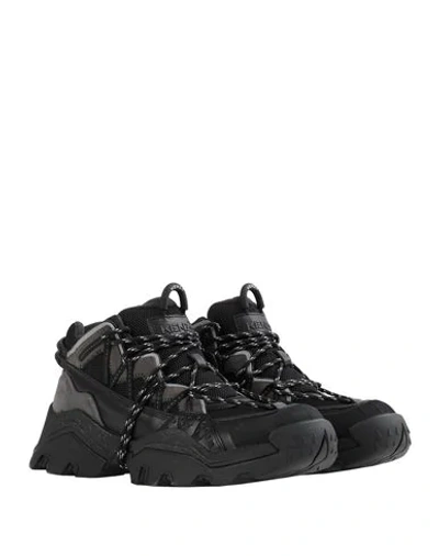 Kenzo Mesh-panel High-top Sneakers In Black