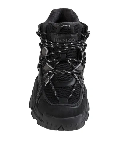Kenzo Mesh-panel High-top Sneakers In Black