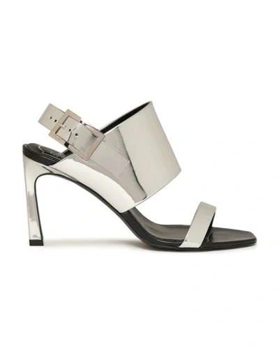 Shop Roger Vivier Woman Sandals Silver Size 8 Soft Leather