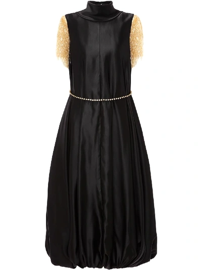 Shop Jw Anderson Frilled-sleeves Balloon Dress In Black