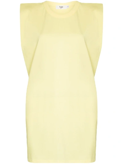 Shop The Frankie Shop Tina Padded Shoulder T-shirt Dress In Yellow