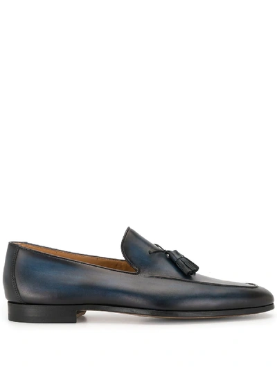 Shop Magnanni Tasselled Leather Loafers In Blue