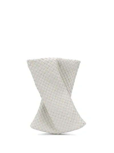 Shop Bottega Veneta Bv Crisscross Clutch In White