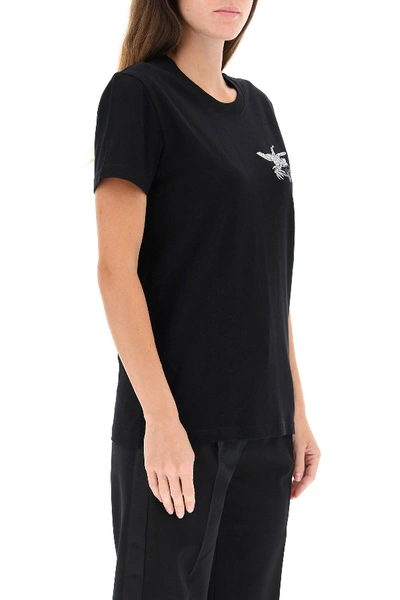 Shop Off-white Arrows Birds Embroidered T-shirt In Black,silver