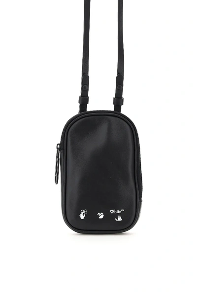 Shop Off-white Iphone Mini Bag With Shoulder Strap In Black