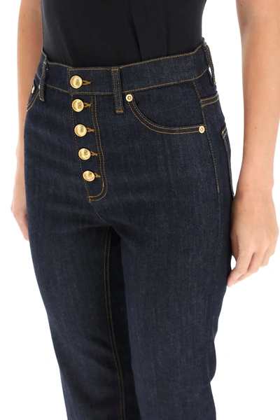 Shop Tory Burch Jeans With Logo Buttons In Blue