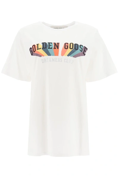 Shop Golden Goose Aira Golden Rainbow T-shirt In White