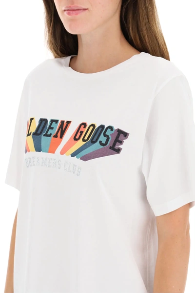 Shop Golden Goose Aira Golden Rainbow T-shirt In White