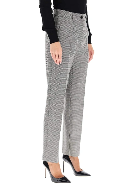 Shop Dolce & Gabbana Houndstooth Wool Pants In Black,white