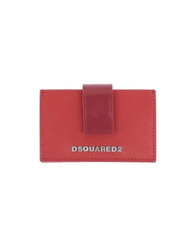 Shop Dsquared2 Woman Document Holder Brick Red Size - Calfskin