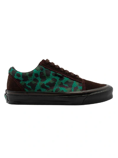 Shop Vans X Stray Rats Green Leopard Print Og Old Skool Sneakers In Multicolor