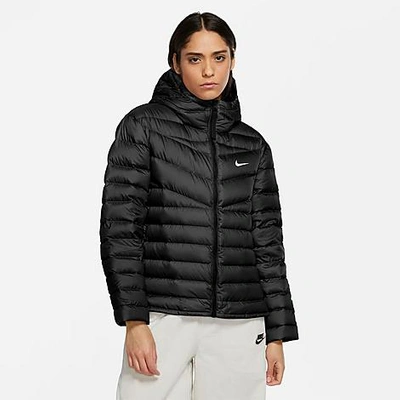 Shop Nike Women's Sportswear Down-fill Windrunner Jacket In Black/black/white
