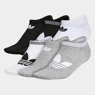 Shop Adidas Originals Adidas Women's Originals 6-pack No-show Socks In Heather Grey/white/black