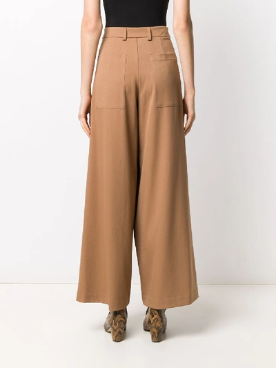 Shop Alysi Cotton Trousers In Brown