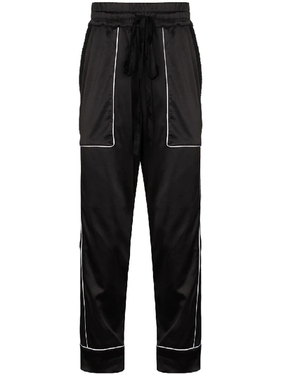 Shop Nahmias Courtside Stallion Straight-leg Trousers In Black