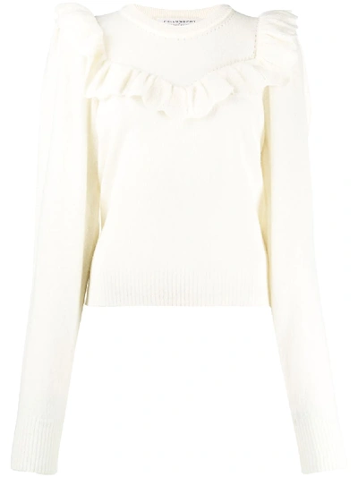 RUFFLE-TRIMMED SWEATER