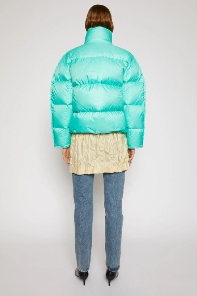 Shop Acne Studios Cropped Down Jacket Turquoise Blue