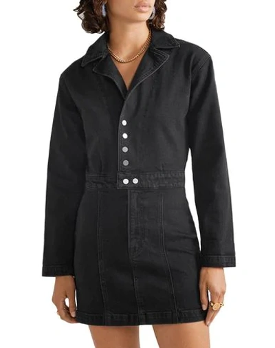 Shop Grlfrnd Woman Mini Dress Black Size L Cotton, Elastane