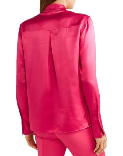 Shop Akris Woman Shirt Fuchsia Size 14 Mulberry Silk In Pink