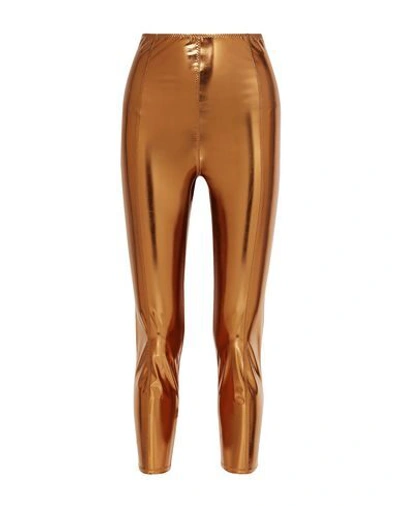 Shop Lisa Marie Fernandez Woman Leggings Bronze Size 2 Nylon, Elastane In Yellow