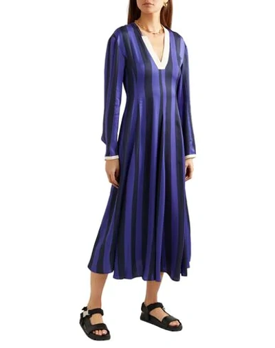 Shop Wales Bonner Woman Midi Dress Purple Size 6 Viscose
