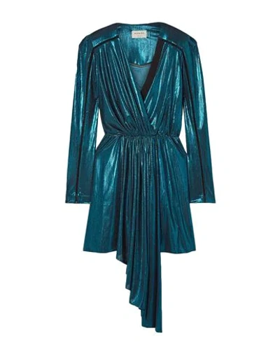 Shop Zeus + Dione Woman Mini Dress Deep Jade Size 6 Polyester, Elastane, Silk In Green