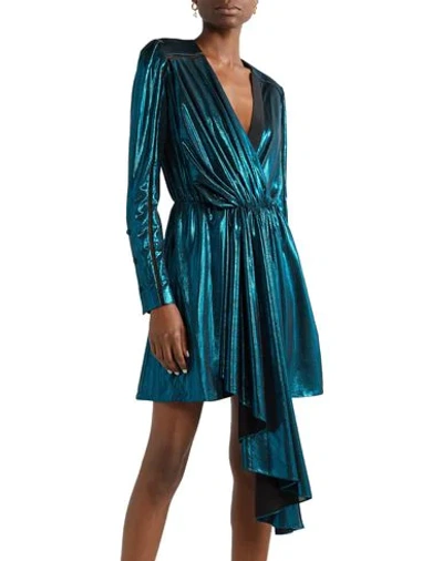 Shop Zeus + Dione Woman Mini Dress Deep Jade Size 6 Polyester, Elastane, Silk In Green