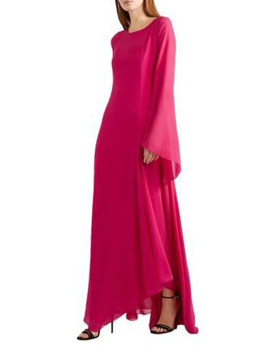 Shop Akris Woman Maxi Dress Fuchsia Size 2 Silk In Pink