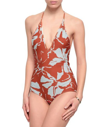 Shop Adriana Degreas One-piece Swimsuits In Rust