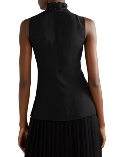 Shop Akris Woman Top Black Size 10 Silk, Polyurethane