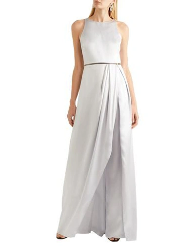 Shop Brandon Maxwell Woman Maxi Dress Light Grey Size 12 Silk