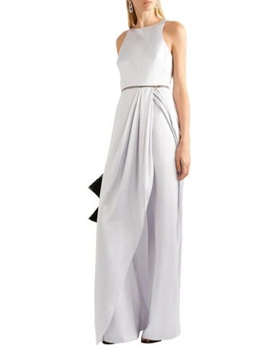 Shop Brandon Maxwell Woman Maxi Dress Light Grey Size 10 Silk